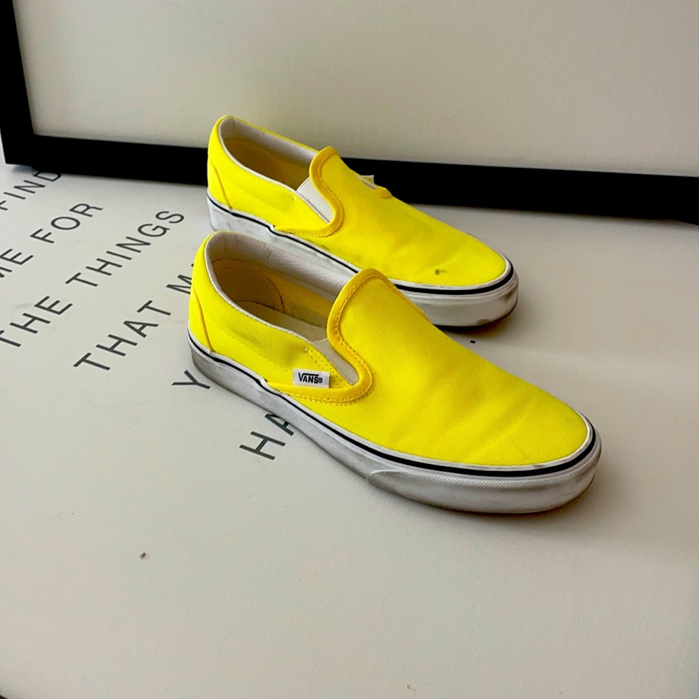 Yellow slip on vans size 7.5